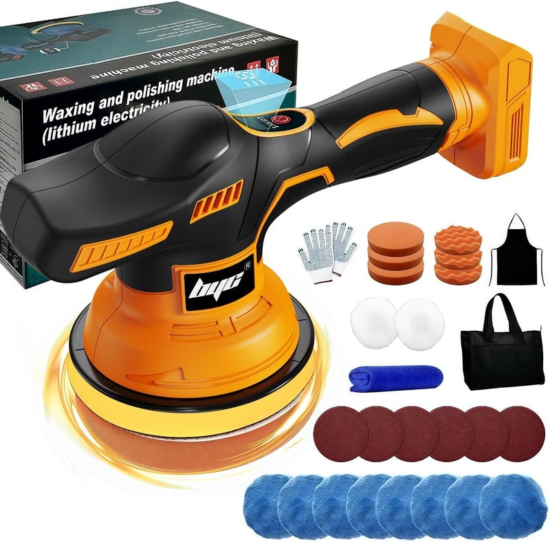 RAYLEEY Cordless Car Buffer Polisher for Dewalt 20V Battery, 6 Inch Portable Orbital Buffer Polisher Kit, 8 Variable Speed Car Polisher for Car Detailing/Polishing/Waxing (Battery Not Include) - Image 1